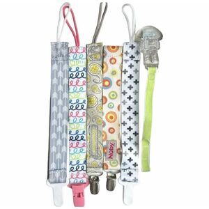 Mixed Lot of Gender Neutral Nuby Boogin Head Pacifier Straps Holders for Babies